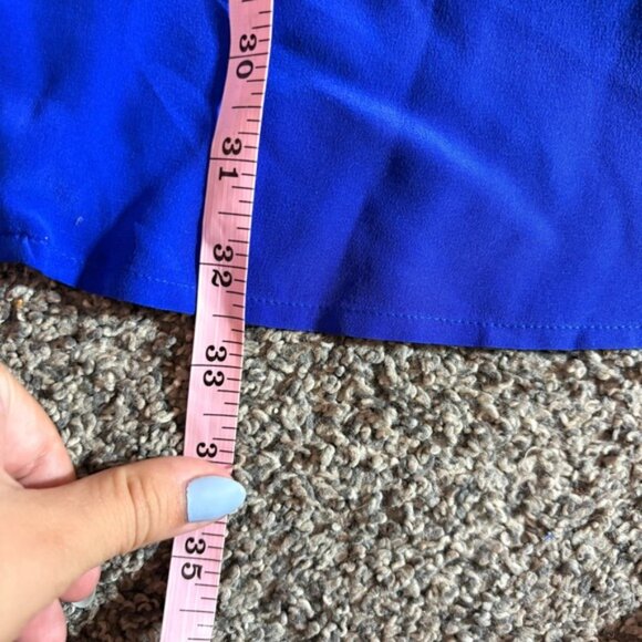 Bob Mackie Royal Blue Floral Embroidered Mandarin Collar Asian Style Top 2x - Picture 7 of 9